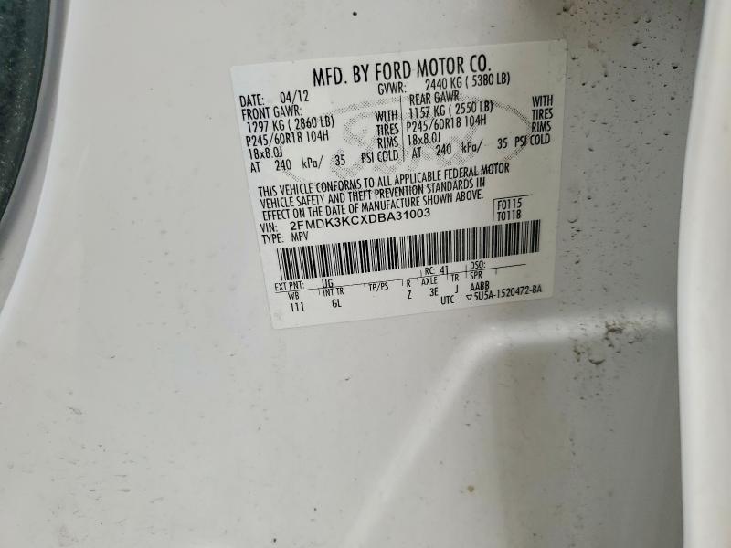 Продажа на аукционе авто 2013 Ford Edge, vin: 2FMDK3KCXDBA31003, номер лота: 52567426