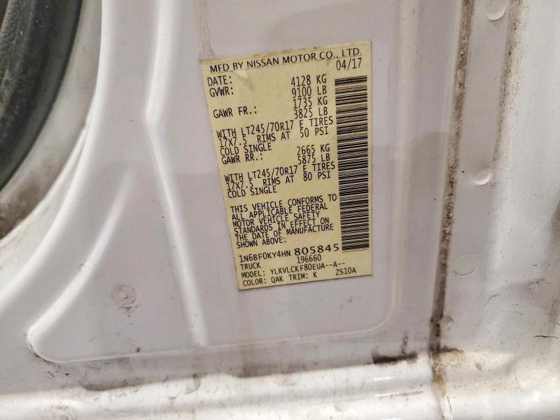 Продажа на аукционе авто 2017 Nissan Nv, vin: 1N6BF0KY4HN805845, номер лота: 52603476