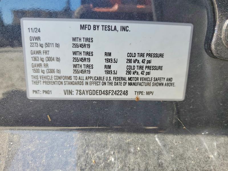 Aukcja sprzedaży 2025 Tesla Model Y, vin: 7SAYGDED4SF242248, numer aukcji: 52536926