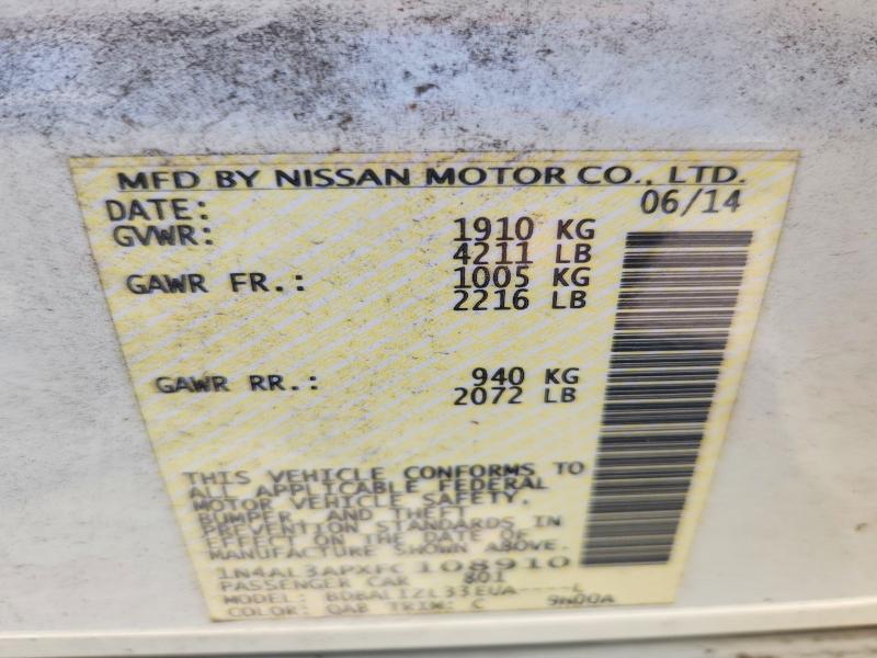 Продажа на аукционе авто 2015 Nissan Altima, vin: 1N4AL3APXFC108910, номер лота: 52546816