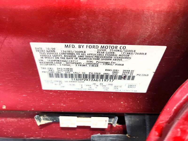 2010 Ford Taurus მანქანა იყიდება აუქციონზე, vin: 1FAHP2KT2AG119717, აუქციონის ნომერი: 54458136
