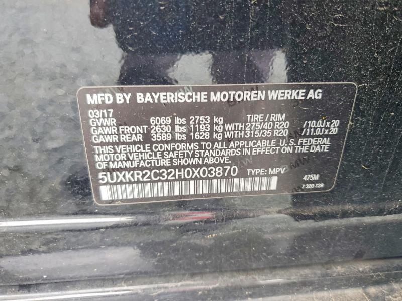 Продажа на аукционе авто 2017 Bmw X5, vin: 5UXKR2C32H0X03870, номер лота: 54826696