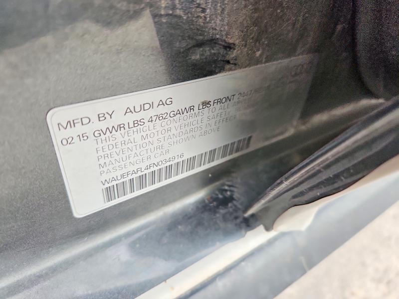 52389456 :رقم المزاد ، WAUEFAFL4FN034916 vin ، 2015 Audi A4 مزاد بيع