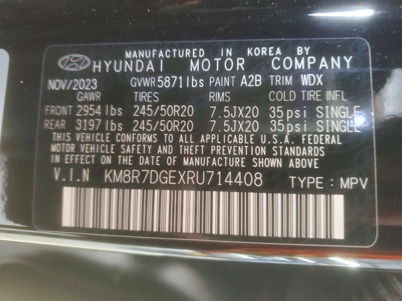 Продаж на аукціоні авто 2024 Hyundai Palisade, vin: KM8R7DGEXRU714408, номер лоту: 53849906