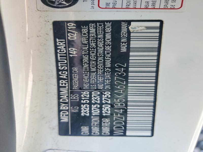 Продажа на аукционе авто 2019 Mercedes-benz E, vin: WDDZF4JB5KA627342, номер лота: 54724716
