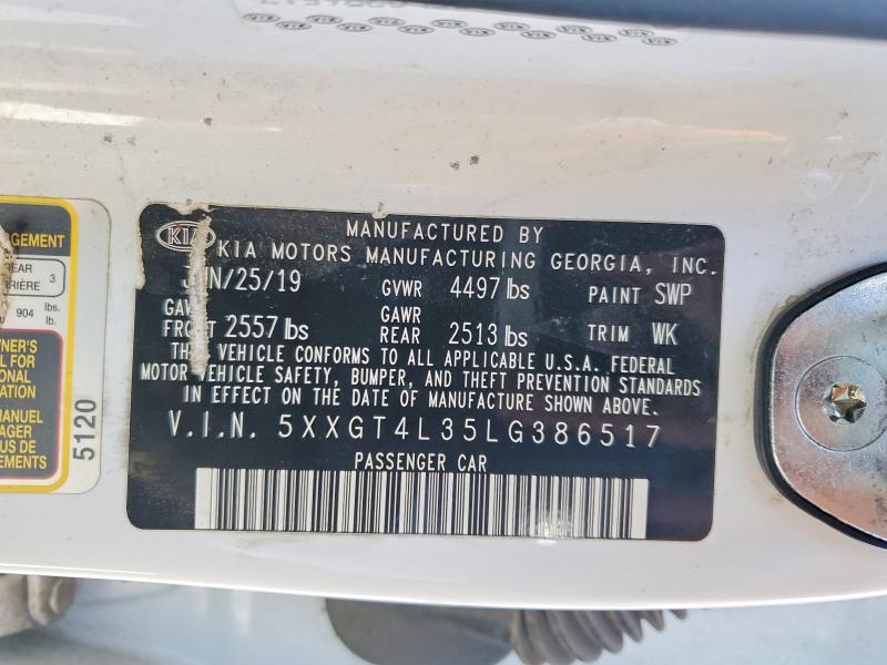 53312766 :رقم المزاد ، 5XXGT4L35LG386517 vin ، 2020 Kia Optima مزاد بيع