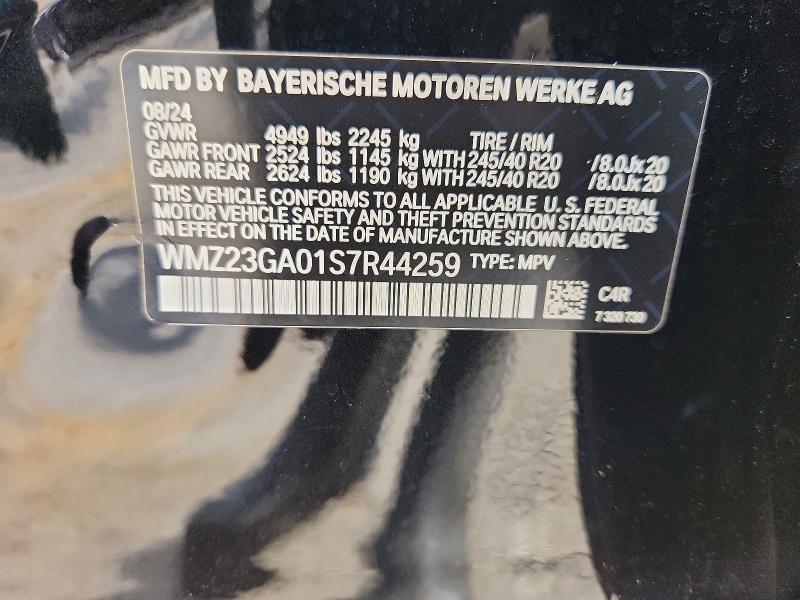 2025 Mini Countryman მანქანა იყიდება აუქციონზე, vin: WMZ23GA01S7R44259, აუქციონის ნომერი: 53219926