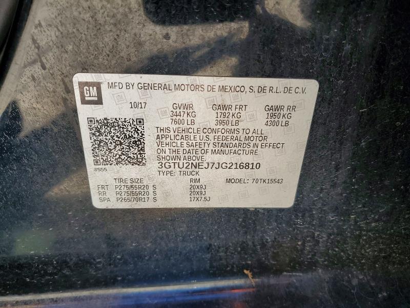 Продаж на аукціоні авто 2018 Gmc Sierra, vin: 3GTU2NEJ7JG216810, номер лоту: 53903386