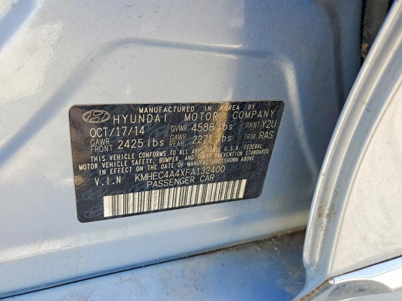 Продаж на аукціоні авто 2015 Hyundai Sonata Hybrid, vin: KMHEC4A4XFA132400, номер лоту: 51830916