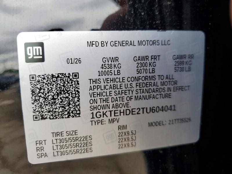 Aukcja sprzedaży 2026 Gmc Hummer Suv, vin: 1GKTEHDE2TU604041, numer aukcji: 54432026