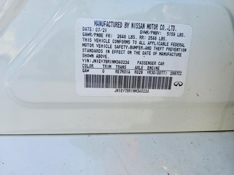 Продаж на аукціоні авто 2022 Infiniti Q50, vin: JN1EV7BR1NM340224, номер лоту: 53654236