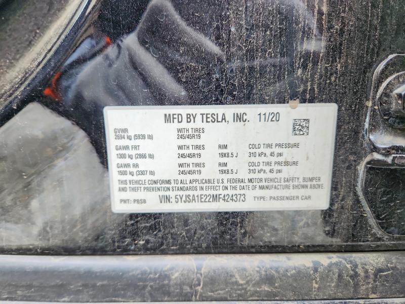 Aukcja sprzedaży 2021 Tesla Model S, vin: 5YJSA1E22MF424373, numer aukcji: 54305286