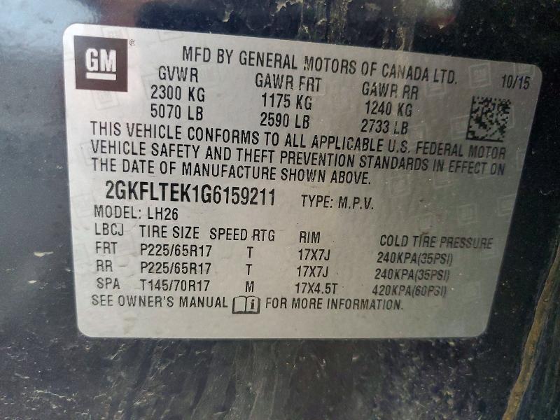Продаж на аукціоні авто 2016 Gmc Terrain, vin: 2GKFLTEK1G6159211, номер лоту: 54195356