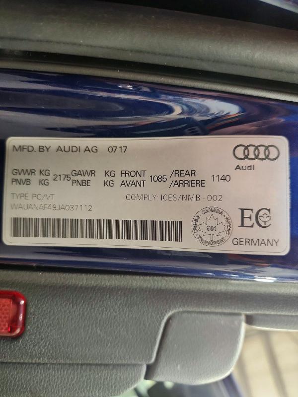Aukcja sprzedaży 2018 Audi A4, vin: WAUANAF49JA037112, numer aukcji: 52003476