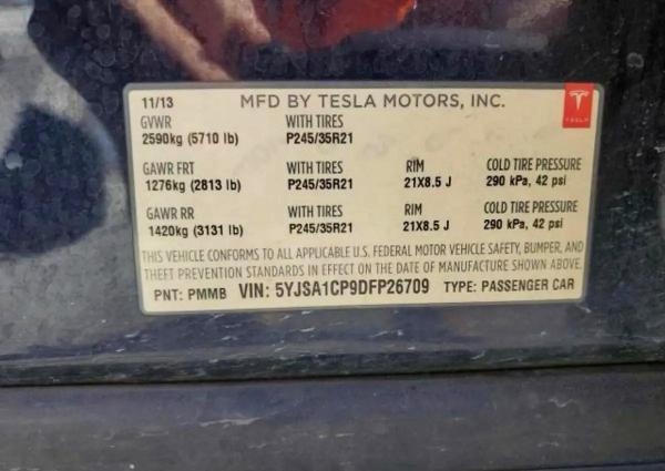 Aukcja sprzedaży 2013 Tesla Model S, vin: 5YJSA1CP9DFP26709, numer aukcji: 53192156