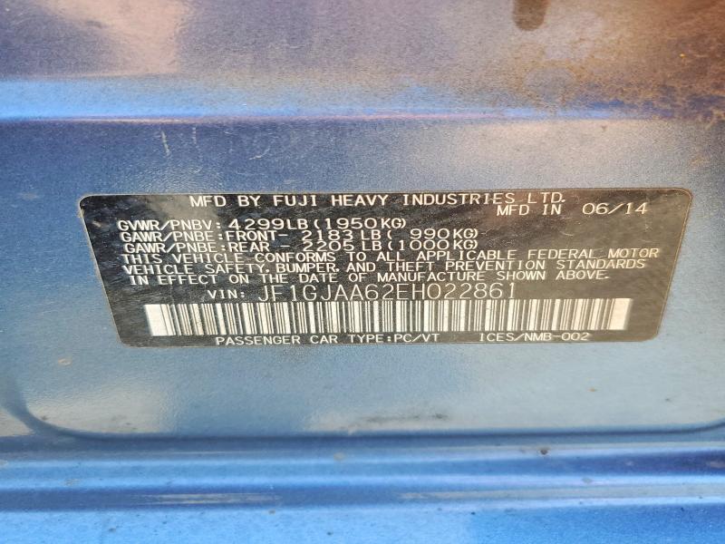Aukcja sprzedaży 2014 Subaru Impreza, vin: JF1GJAA62EH022861, numer aukcji: 52060656