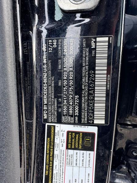 Aukcja sprzedaży 2020 Mercedes-benz Gls, vin: 4JGFF5KE9LA167269, numer aukcji: 55181286