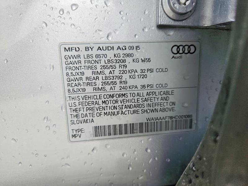 54344616 :رقم المزاد ، WA1AAAF78HD001066 vin ، 2017 Audi Q7 مزاد بيع