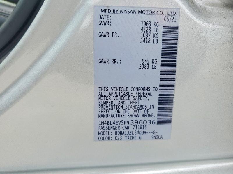 Продажа на аукционе авто 2023 Nissan Altima, vin: 1N4BL4EV5PN396036, номер лота: 52676326