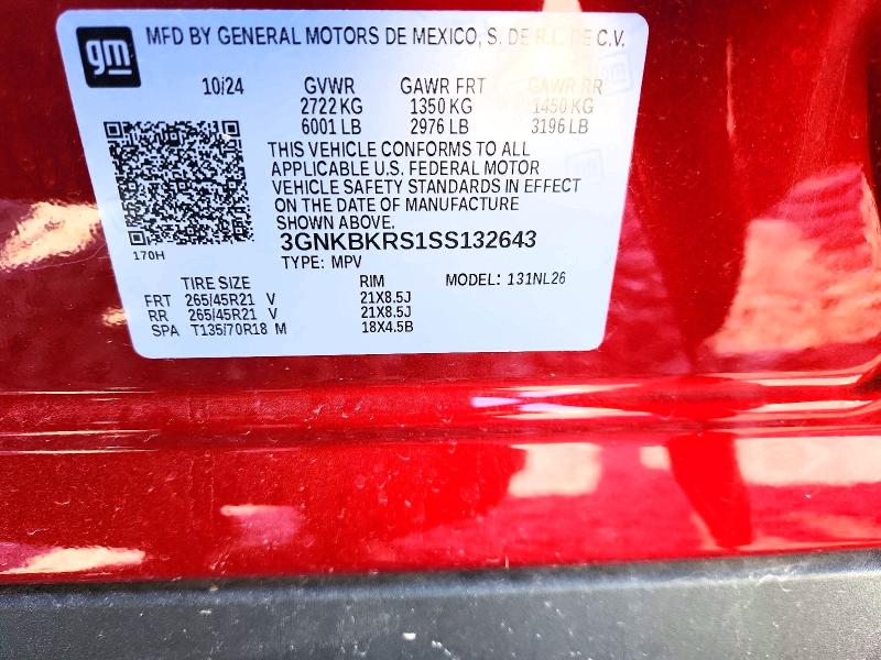 Aukcja sprzedaży 2025 Chevrolet Blazer, vin: 3GNKBKRS1SS132643, numer aukcji: 53810486