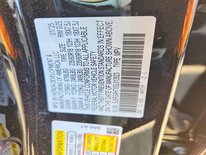 Aukcja sprzedaży 2025 Honda Cr-v, vin: 5J6RS4H7XSL013523, numer aukcji: 55180676