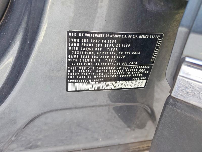 Продажа на аукционе авто 2018 Volkswagen Tiguan, vin: 3VV3B7AX3JM185477, номер лота: 52845656