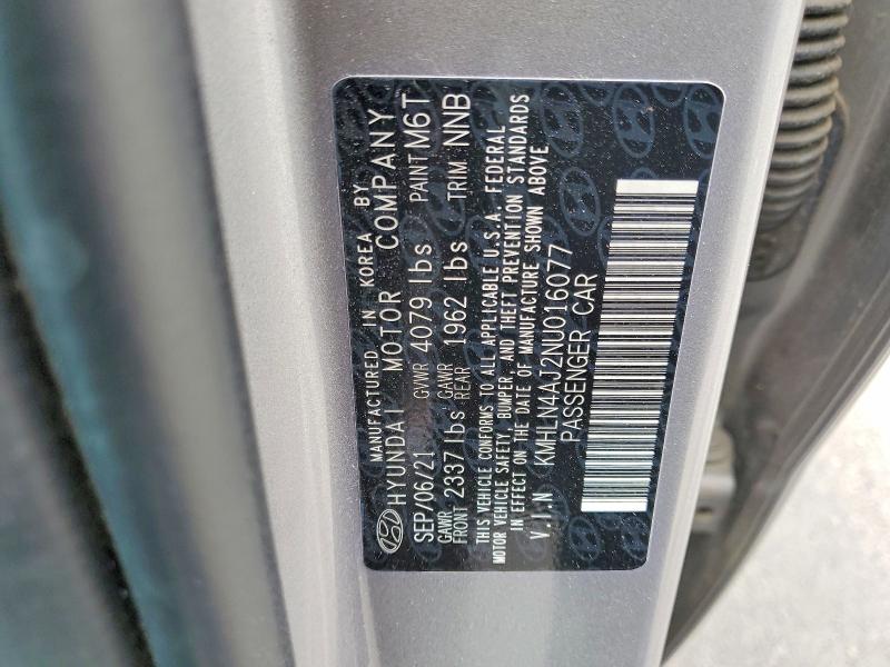 2022 Hyundai Elantra მანქანა იყიდება აუქციონზე, vin: KMHLN4AJ2NU016077, აუქციონის ნომერი: 52356396