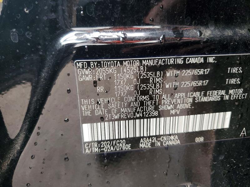 2018 Toyota Rav4 მანქანა იყიდება აუქციონზე, vin: 2T3WFREV0JW412398, აუქციონის ნომერი: 52247686