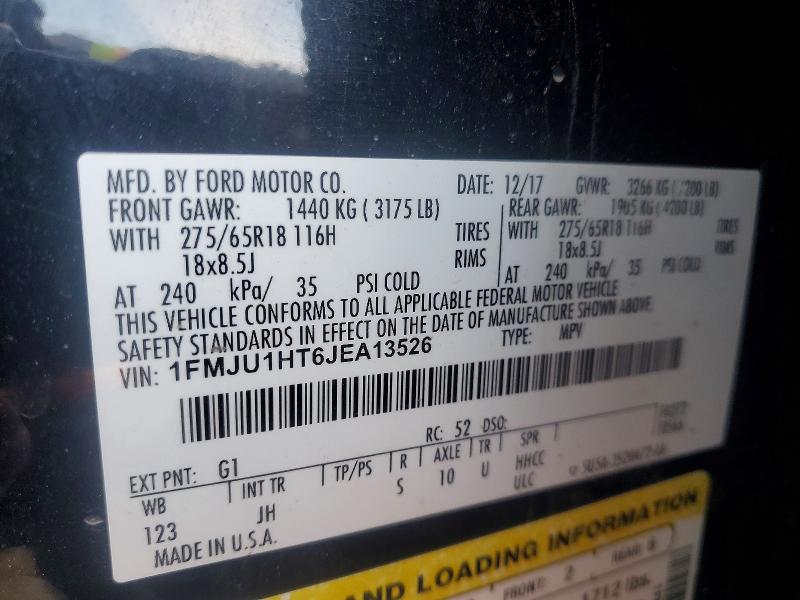 Aukcja sprzedaży 2018 Ford Expedition, vin: 1FMJU1HT6JEA13526, numer aukcji: 52007416