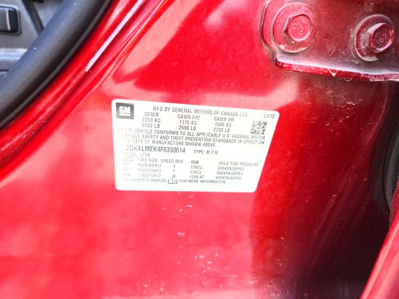 52686236 :رقم المزاد ، 2GKALMEK4F6330614 vin ، 2015 Gmc Terrain مزاد بيع