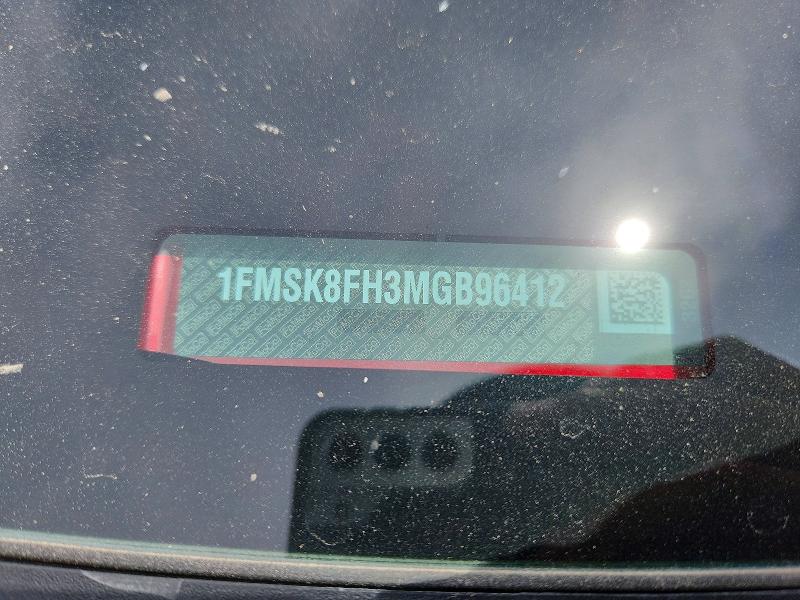 Aukcja sprzedaży 2021 Ford Explorer, vin: 1FMSK8FH3MGB96412, numer aukcji: 54756976