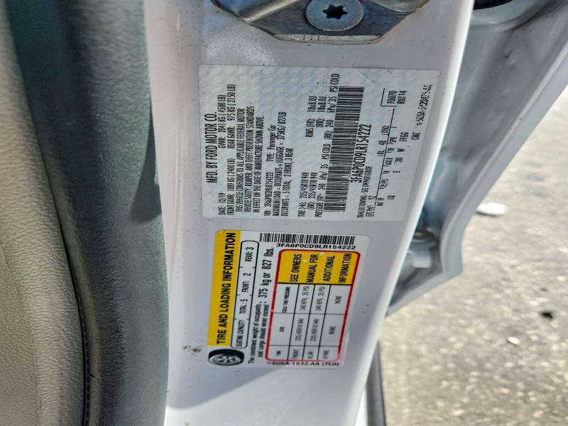 2020 Ford Fusion მანქანა იყიდება აუქციონზე, vin: 3FA6P0CD9LR154222, აუქციონის ნომერი: 51418136