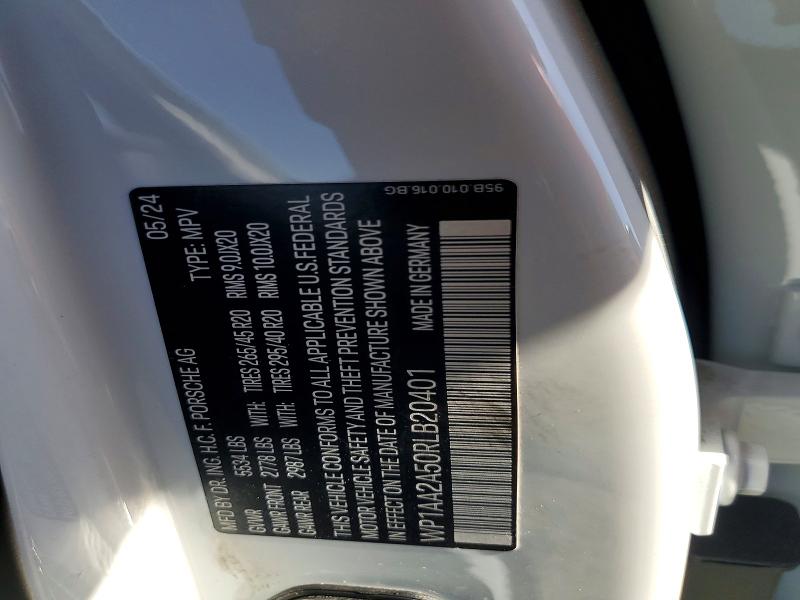 2024 Porsche Macan მანქანა იყიდება აუქციონზე, vin: WP1AA2A50RLB20401, აუქციონის ნომერი: 53101566