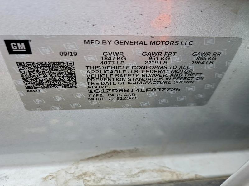 Продаж на аукціоні авто 2020 Chevrolet Malibu, vin: 1G1ZD5ST4LF037725, номер лоту: 52677306