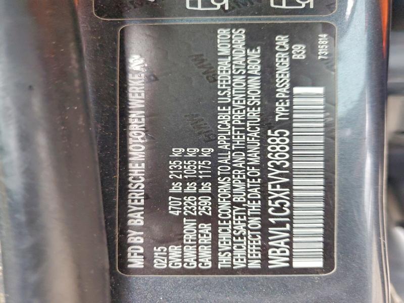 Aukcja sprzedaży 2015 Bmw X1, vin: WBAVL1C5XFVY36885, numer aukcji: 52506226