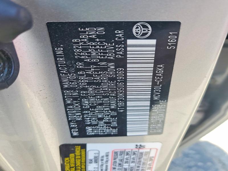 Продаж на аукціоні авто 2005 Toyota Camry, vin: 4T1BF30K95U619069, номер лоту: 50778656