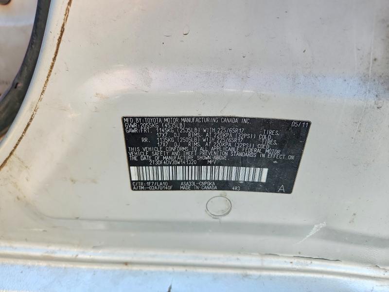 Aukcja sprzedaży 2011 Toyota Rav4, vin: 2T3DF4DV3BW141320, numer aukcji: 55048676