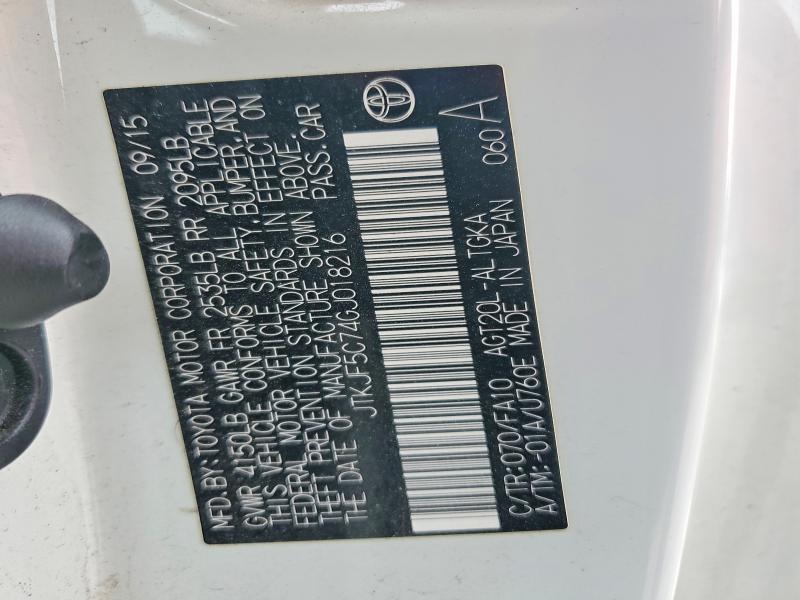 53566796 :رقم المزاد ، JTKJF5C74GJ018216 vin ، 2016 Scion Tc مزاد بيع