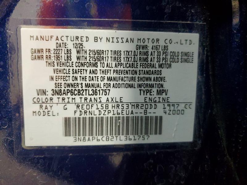 Продажа на аукционе авто 2026 Nissan Kicks, vin: 3N8AP6CB2TL361757, номер лота: 52968936