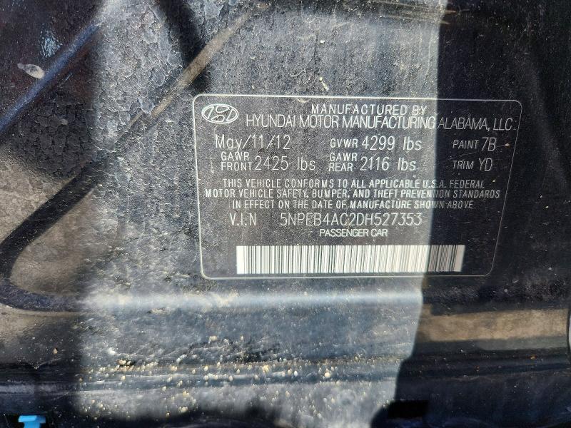 Продаж на аукціоні авто 2013 Hyundai Sonata, vin: 5NPEB4AC2DH527353, номер лоту: 55231436
