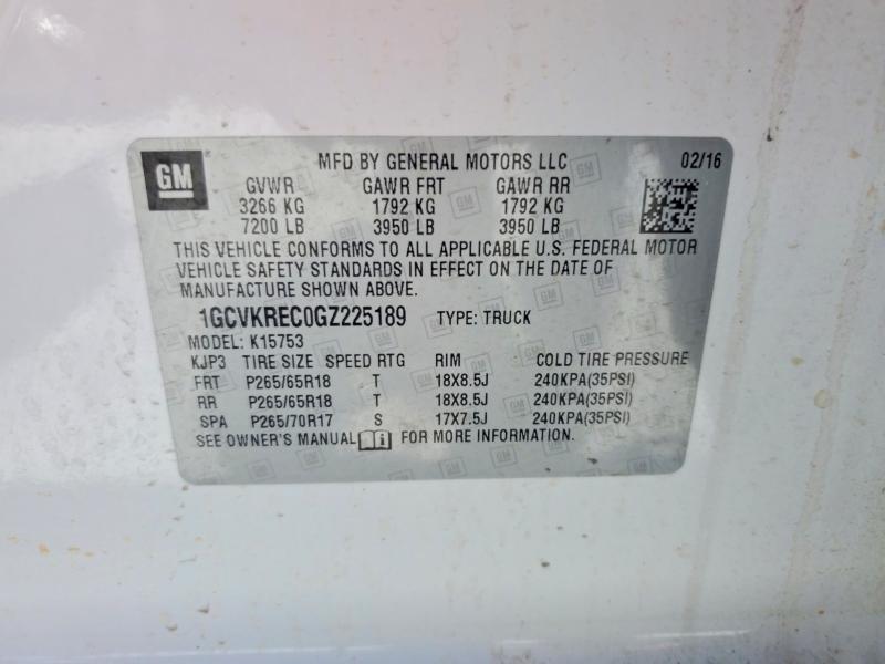 52971666 :رقم المزاد ، 1GCVKREC0GZ225189 vin ، 2016 Chevrolet Silverado مزاد بيع