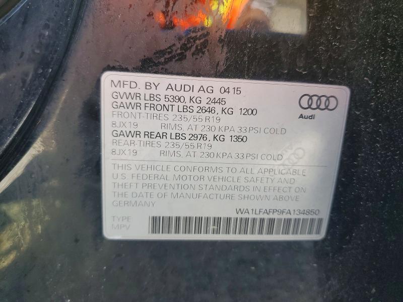 Aukcja sprzedaży 2015 Audi Q5, vin: WA1LFAFP9FA134850, numer aukcji: 52419226