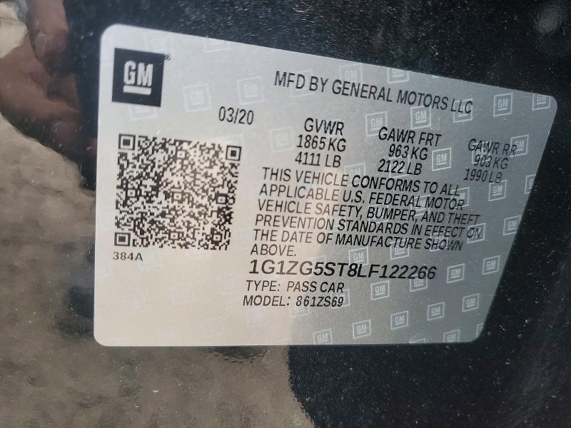 Продаж на аукціоні авто 2020 Chevrolet Malibu, vin: 1G1ZG5ST8LF122266, номер лоту: 51994776
