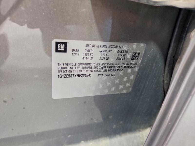 2017 Chevrolet Malibu მანქანა იყიდება აუქციონზე, vin: 1G1ZE5STXHF201841, აუქციონის ნომერი: 53060826