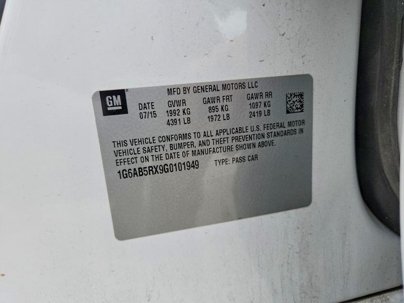 Продаж на аукціоні авто 2016 Cadillac Ats, vin: 1G6AB5RX9G0101949, номер лоту: 54853976
