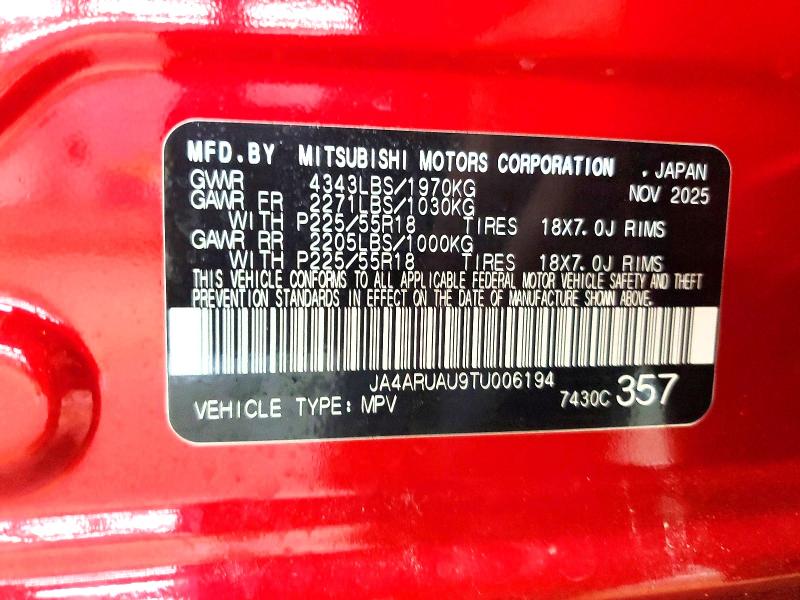 Продаж на аукціоні авто 2026 Mitsubishi Outlander Sport, vin: JA4ARUAU9TU006194, номер лоту: 54650216