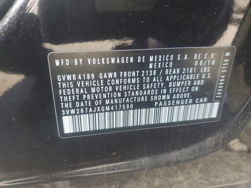 Aukcja sprzedaży 2016 Volkswagen Jetta, vin: 3VW267AJXGM417590, numer aukcji: 52680526
