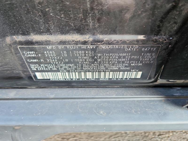 Продаж на аукціоні авто 2013 Subaru Outback, vin: 4S4BRBCC7D3316186, номер лоту: 52548996
