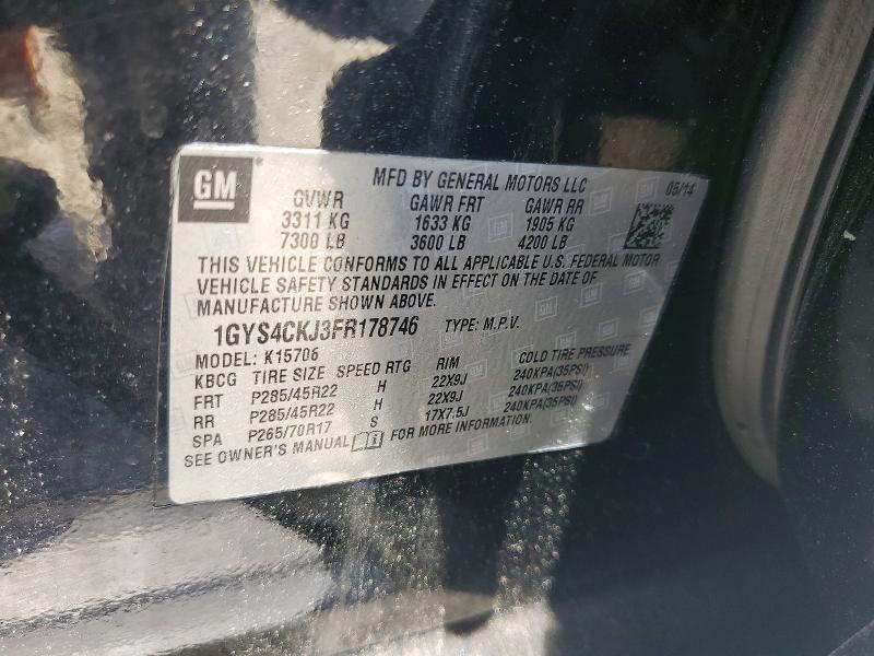Продажа на аукционе авто 2015 Cadillac Escalade, vin: 1GYS4CKJ3FR178746, номер лота: 54599286