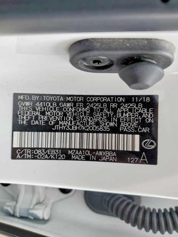 Продаж на аукціоні авто 2019 Lexus Ux, vin: JTHY3JBH7K2005835, номер лоту: 54868496